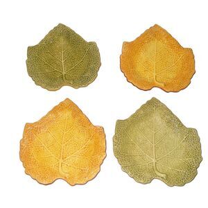 Laurie Gates Coronado Collection Plates Thanksgiving Leaf Platter Set 4 Holiday